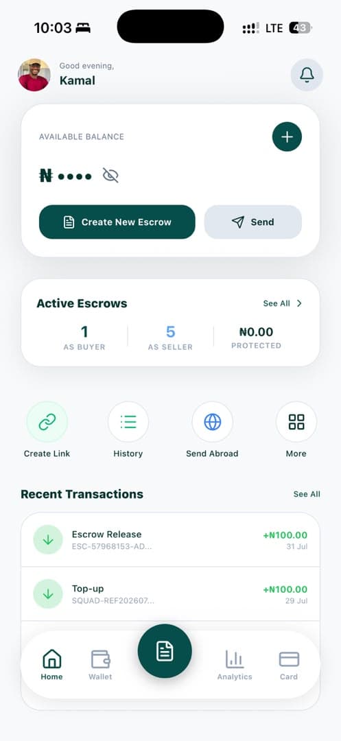 Safro Business dashboard